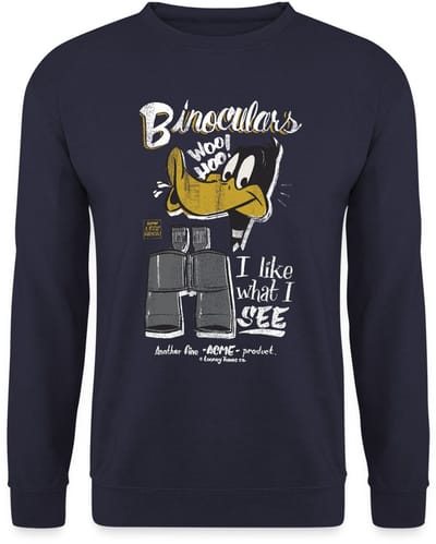 Looney Tunes Daffy Duck Binoculars Sweater Heren