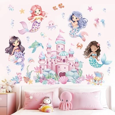 Muursticker Onderwaterwereld - Muurstickers Kinderkamer - Wanddecoratie Babykamer - Zelfklevend PVC - Waterdicht - Eenvoudig aan te brengen