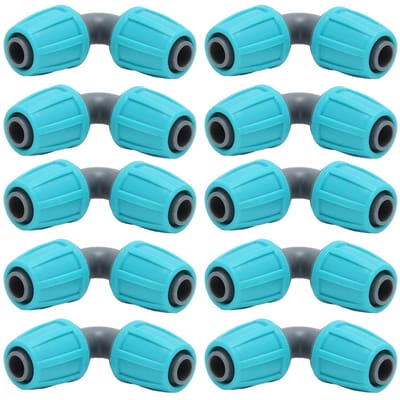 10 PCS 16mm Connecteur Barbelé à Verrouillage PE Coude à 90 Degrés Raccord de Tuyau Arrosage Goutte à Goutte Agricole de Jardin white