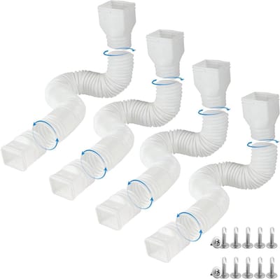 Regengoot Verlenger Set - Afvoer Verlengstuk Downspout - Wateroverlast Voorkomen - Verdikt PE Materiaal - 4 stuks - Wit