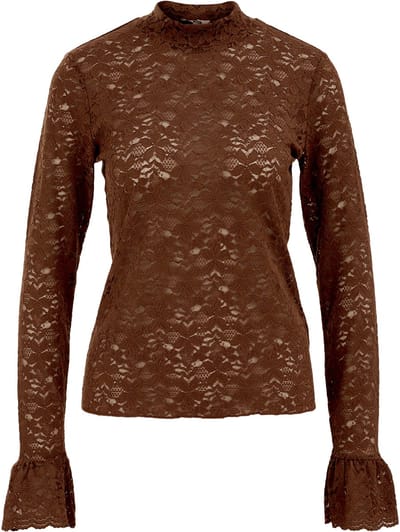 WE Fashion Dames jersey T-shirt van kant