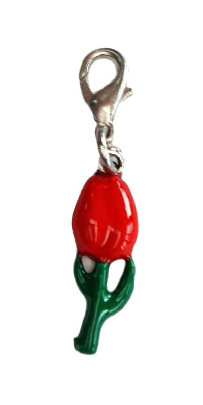 clip met hollandse bedel verzilverd of handgeschilderd delftsblauw, voor bedelarmband of tas.