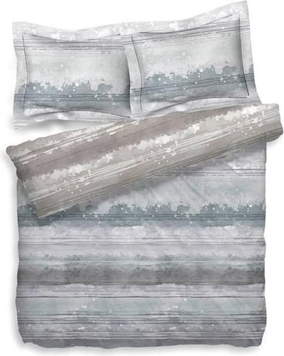 Heckettlane Donovan Dekbedovertrek - Litsjumeaux XL - 260x200/220 cm - Grijs/Naturel