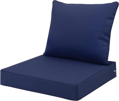 Favoyard Zitkussenset voor buiten, 61,1 x 61 cm, waterdicht en kleurbestendig terrasmeubelkussens met afneembare hoes, handvat en verstelbare riemen voor stoel, bank, bank
