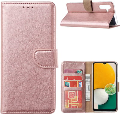 Hoesje Geschikt Voor Samsung Galaxy A13 5G / A04s Hoesje met Pasjeshouder bookcase – Rosegoud
