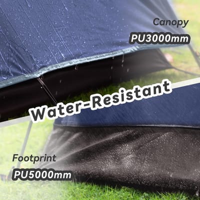 Tent voor 2-4 Personen, Waterdicht en Ultralicht, Ideaal voor Trekking en Festivals, 3-4 Seizoenen Gebruik