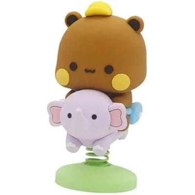 Schattige Bubu Dudu Panda Beer Figuur Kawaii Cartoon Panda Model Creatieve Opwindende Lente Dier Auto Ornamenten lichtpaarse kleur