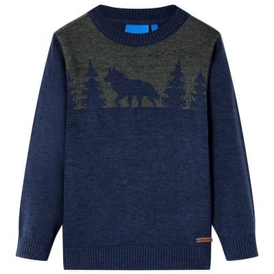 vidaXL - Kindertrui - gebreid - 92 - marineblauw