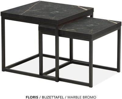 Maxfurn - Set vierkantesalontafel | kleur: Marbel Bromo