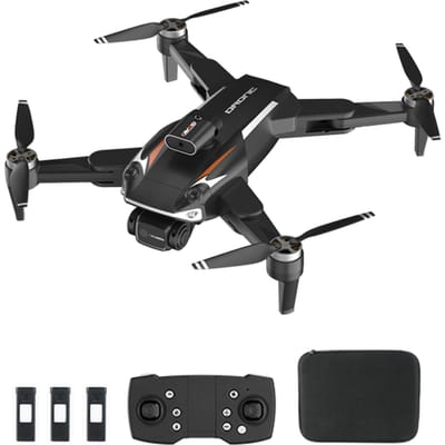 Afstandsbediening GPS-drone met dubbele camera 8K opvouwbare drone zonder hoofd met obstakelvermijding 3 Battery zwart