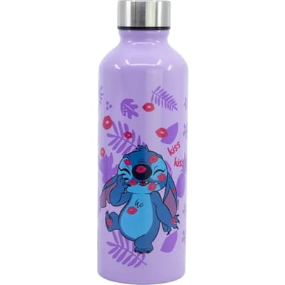 Stitch - aluminium waterfles - lekvrije draaidop - 0,755ml (lila)