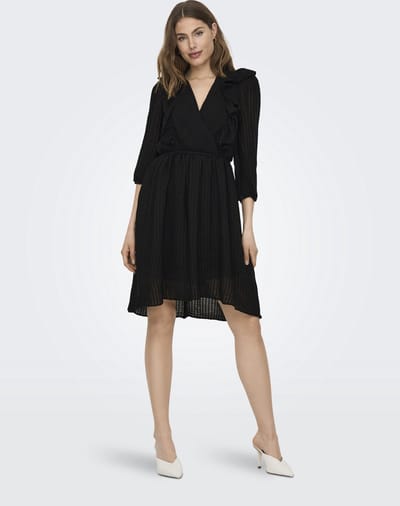 ONLY - ONLLONDON 3/4 RUFFLE DRESS NOOS WVN - Dames - Jurken