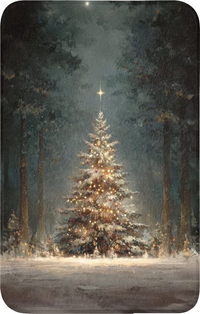 WC mat 50x80 cm - Antislip - Kerstboom - Bos - Sneeuw - meerkleurig - Toiletmat - Vloermat - Douchemat - Toilet tapijt - Toiletmatten