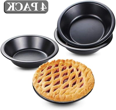 Individuele ronde mini cakevormen van 12 cm met anti-aanbaklaag, set van 4 voor quiches en gebak