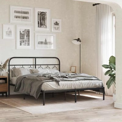vidaXL Vervangend hoofdbord 137 cm metaal zwart