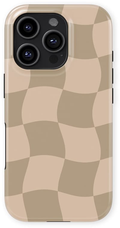 Checkered Warp Hoesje geschikt voor iPhone 16 Pro | Geschikt Voor Mag | Uniek Design Hoesje | Beschermhoes geschikt voor iPhone 16 Pro Sandwave