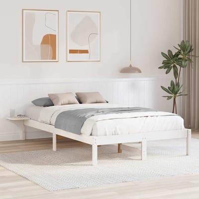vidaXL - Bedframe - Wit - 140 - x - 190 - cm - Massief - grenenhout