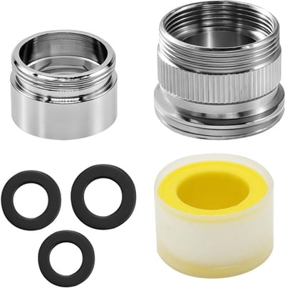 Set van 3 messing kraan-slangadapters met ringen – 22 mm binnendraad naar 24 mm buitendraad, GHT3/4" en 1/4" BSP, ideaal voor tuin en watersystemen
