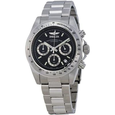 Invicta Speedway 9223 Heren Horloge - Waterdicht - Analoog - Quartz Uurwerk - Roestvrij Staal met zwarte Wijzerplaat - 39mm