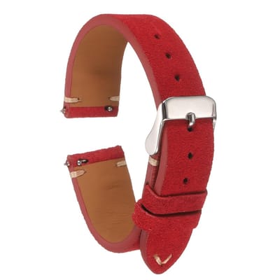 NTHProducts - Suede Watch Straps - Vintage Horlogeband - Comfortabel en stijlvol - Rood - Quick Release Horlogeband - Geschikt voor Mannen en Vrouwen -...