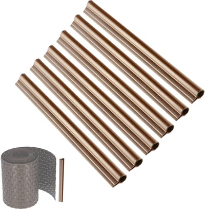 KADAX Klemrails voor zichtwerende strips, bevestigingsclips van kunststof, klemstrips, clips voor hekfolie, eindclips (set van 6, bruin)