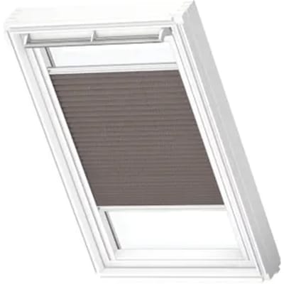 Velux Manueel Lichtdoorlatend Plisségordijn White Line Fhl Pk08 1276swl Stoffig Bruin