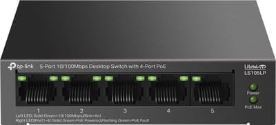 TP-Link LiteWave LS105P - Netwerkswitch - Unmanaged - PoE - 5-Poorten
