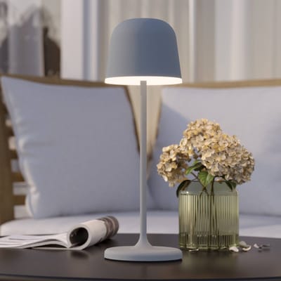 EGLO Mannera Tafellamp - Aanraakdimmer - 34 cm - Oplaadbaar (tot 38 uur licht) - Aluminium - Grijs/Wit - Draadloos - Binnen en Buiten