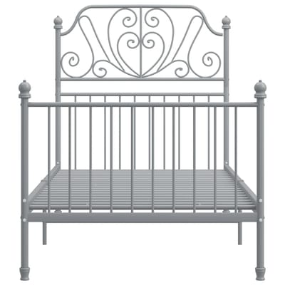 vidaXL - Bedframe - metaal - grijs - 100x200 - cm