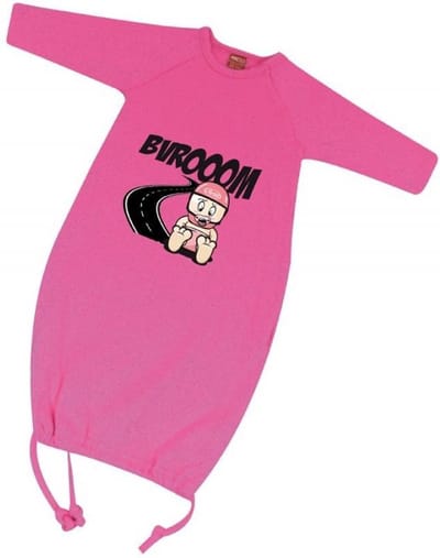 babyslaapzak pyjama lange mouw voor baby biker meisje 0 tot 6 maanden blauw 100% katoen