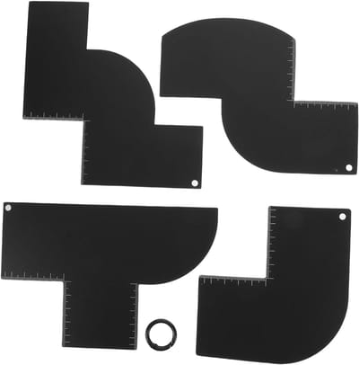 Haarlijn Shaper Tool - Styling Sjabloon - Precieze Styling - Ingebouwde Liniaal - 195 cm - Zwart