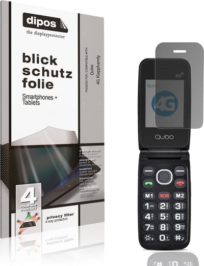 dipos – Matte Privacy Screenprotector geschikt voor Qubo 4G Klapphandy | Anti-Spy Beschermfolie