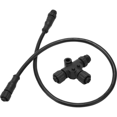 Voor NMEA 2000 Drop Backbone Kabel met T?Connector 5-pins Waterdicht M12 0,5m voor Garmin Netwerken black