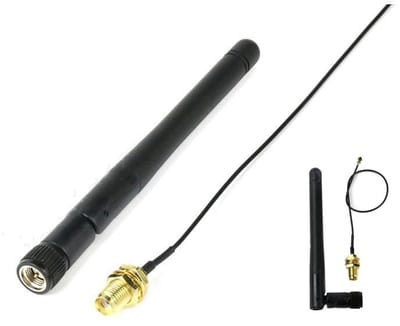 Allecto - M.2 WiFi-antenne - Dual-band 3dBi - Omnidirectioneel - 2,4 GHz 5,8 GHz - Geschikt voor M.2 netwerkkaart - Inclusief kabels