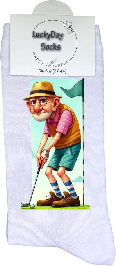 Pensioen cadeau man - Grappige sokken - Origineel cadeau - Verjaardag cadeau - Sint cadeau - Leuke sokken - Vrolijke sokken - Cadeautje - Grappig cadeau - Golven - Afscheidscadeau - Kerstcadeau - Vaderdag - Moederdag - Socks maken Happy - 37-44