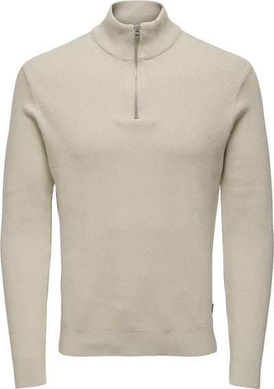 ONLY & SONS ONSPHIL REG 12 STRUC HALF ZIP KNIT NOOS Heren Trui - Maat S