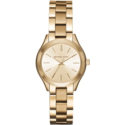 Michael Kors MK3512 Mini Slim Runway Dameshorloge 34 mm Gouden RVS