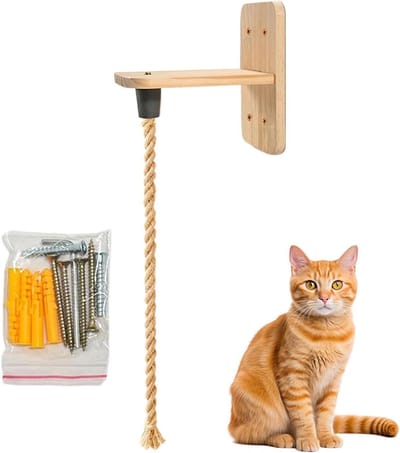 Katten Klimtouw - Huisdier Speelgoed - Spelen Krabben Rusten - Gereedschapsvrije Montage - 2 Meter - Natuurlijk