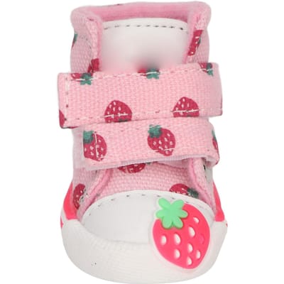 Hondenschoenen Antislip Ademend Canvas Schattige Aardbei Hondenlaarsjes voor Kleine Honden Teddy Bichon Number 1