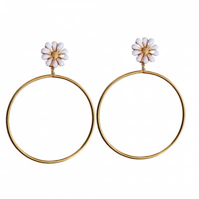 Clip oorbellen- Madelief- oorringen- goudkleur- geen gaatje- Charme Bijoux