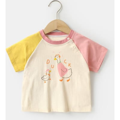 Babykleding Casual T-shirts met korte mouwen Zomerkleding Jongens Meisjes Baby Kinderen Kinderen Zomer Tops met halve mouwen 120cm beige