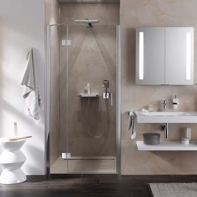 HSK Aperto hinged door on side panel in niche 90 cm hinged left, 2801090-41-50-L
