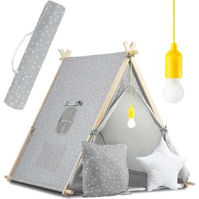 Speeltent kind - premium katoen - montessori stijl - LED-lampje - kussens & mat