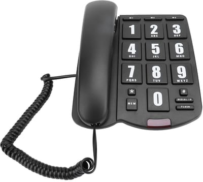 Allecto - Telefoon voor senioren - Grote knoppen - Eenvoudig in gebruik - Zwart - Luidsprekerfunctie - Geschikt voor gehoor en slechtzienden