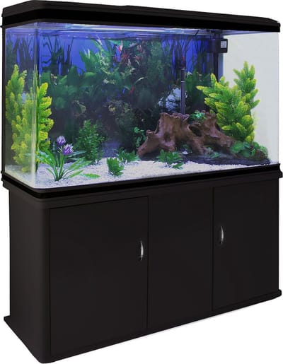 Aquarium met meubel - zwart - 300 l - starterset wit grind