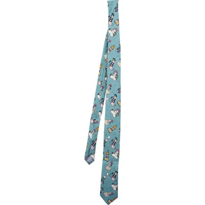 Fun & Lifestyle - Fun Stropdas - Pimmel-Krawatte - blauw-grijs
