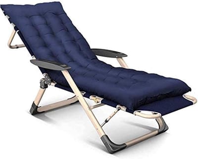 Klapstoel Ligstoel - Relaxfauteuil Outdoor - Buiten Ontspannen - Verstelbare Rugleuning - 200KG Draaglast - Blauw