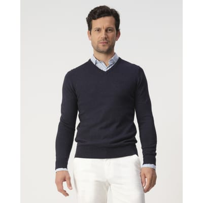 Campbell Trui V-hals Heren Donkerblauw