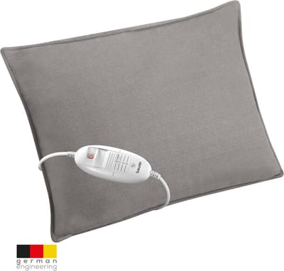 Beurer HK 48 Cosy Grey Warmtekussen – Elektrisch Warmtekussen met Grijze Decoratieve Hoes – 40×30 cm – Snelle Opwarming – 3 Warmtestanden – Automatische Uitschakeling – Zachte Fleece – Machinewasbaar – 3 Jaar Garantie