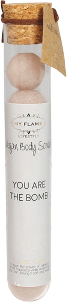 MY FLAME - Vegan Body Scrub balls - You are the bomb - Geur: Flower Fusion - 7 scrub balls